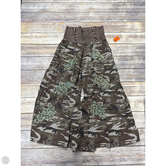 Pants Wide Leg By Cme In Camouflage Print, Size: L