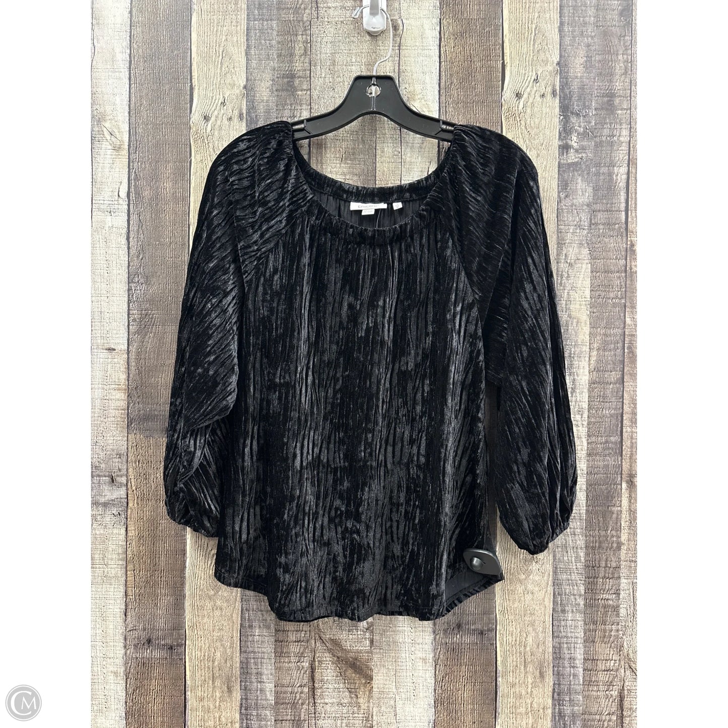 Top Long Sleeve By Chicos In Black, Size: M