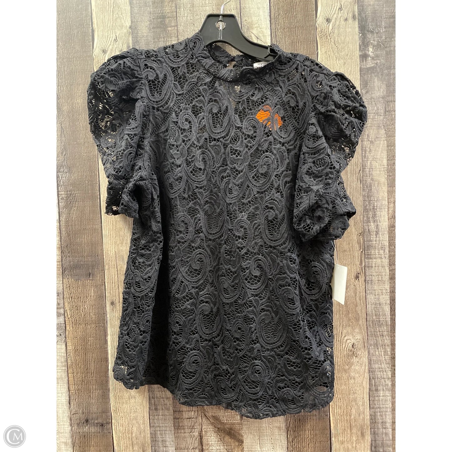 Top Short Sleeve By Perceptions In Black, Size: Xl