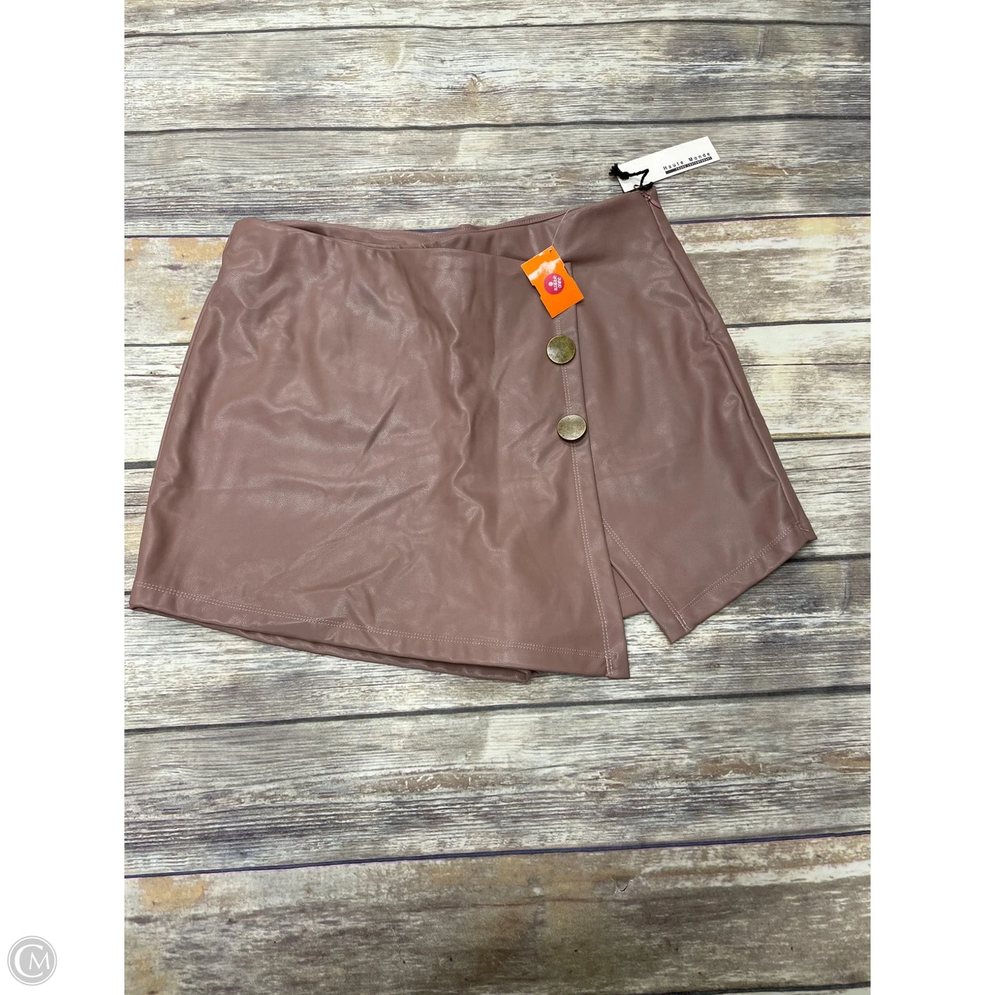 Skort By Haute Monde In Taupe, Size: Xl