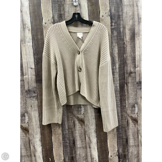 Sweater Cardigan By H&m In Tan, Size: M