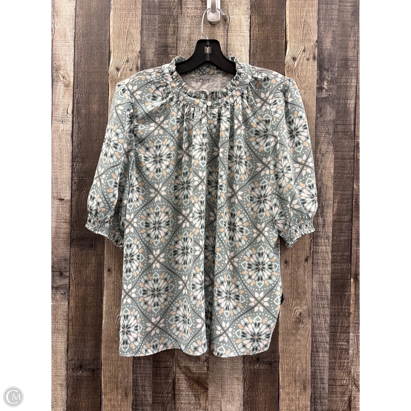 Top Short Sleeve By Loft In Floral Print, Size: L