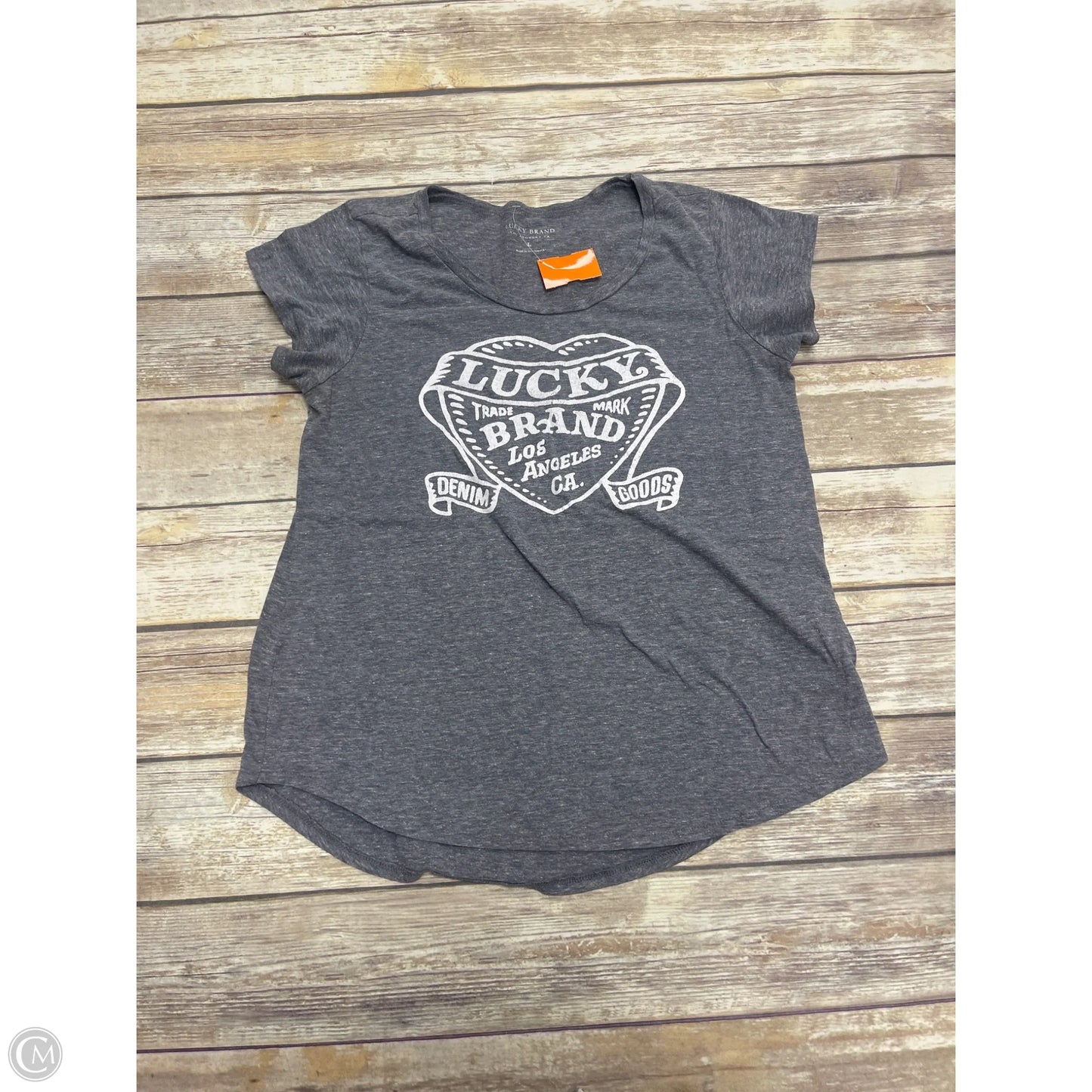 Top Short Sleeve Basic By Lucky Brand In Grey, Size: L