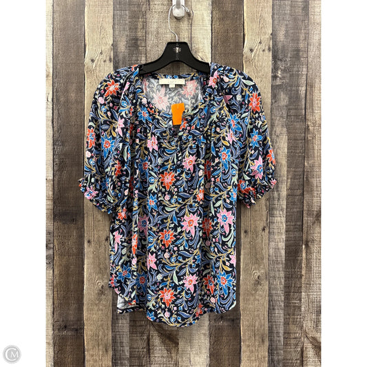Top Short Sleeve By Loft In Multi-colored, Size: S