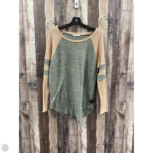 Top Long Sleeve By Cherish In Green & Tan, Size: M