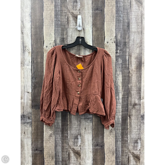 Top Long Sleeve By Altard State In Brown, Size: S