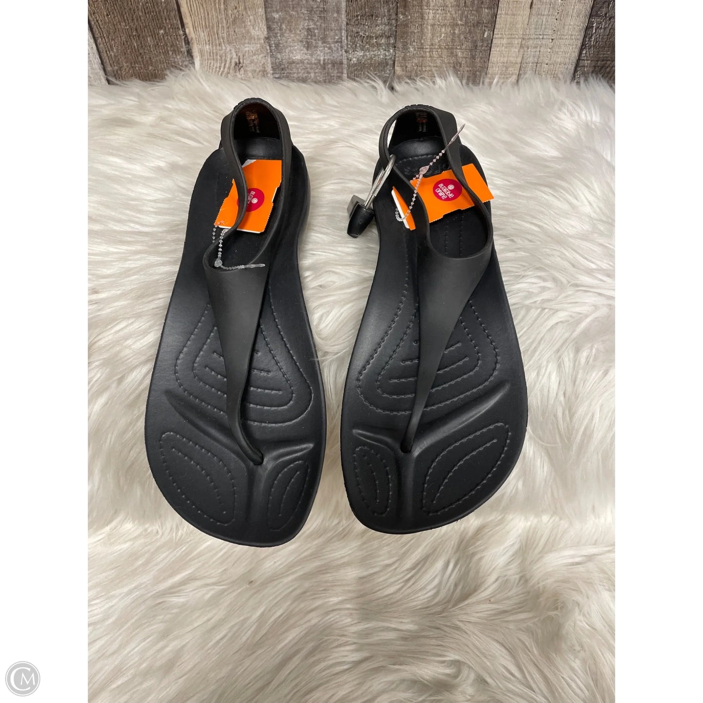 Sandals Flats By Crocs In Beige, Size: 9