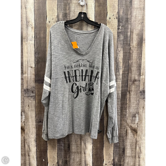 Top Long Sleeve By Cme In Grey, Size: 2x