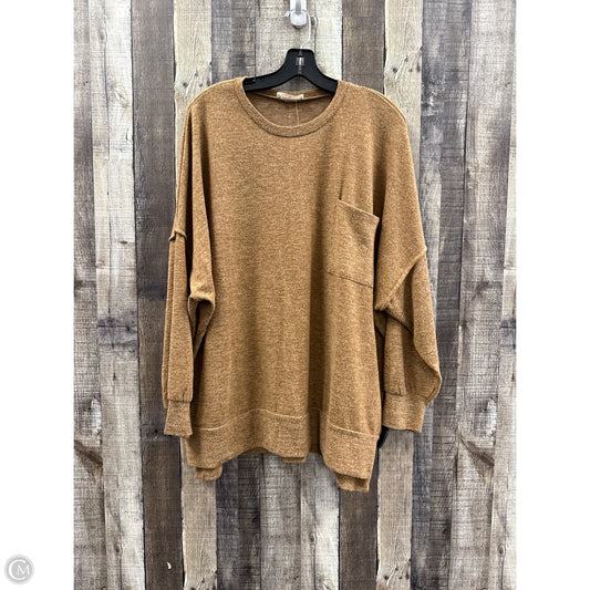 Top Long Sleeve By Zenana In Brown, Size: Xl