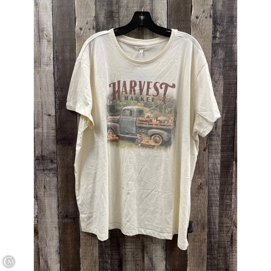 Top Short Sleeve By Maurices In Cream, Size: 2x