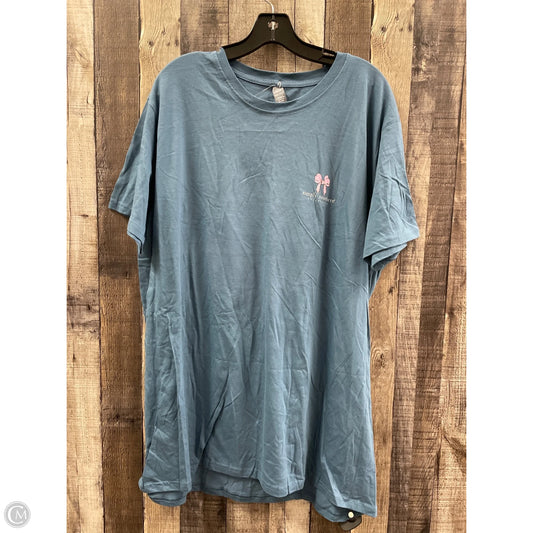 Top Short Sleeve By Simply Southern In Blue, Size: Xxl