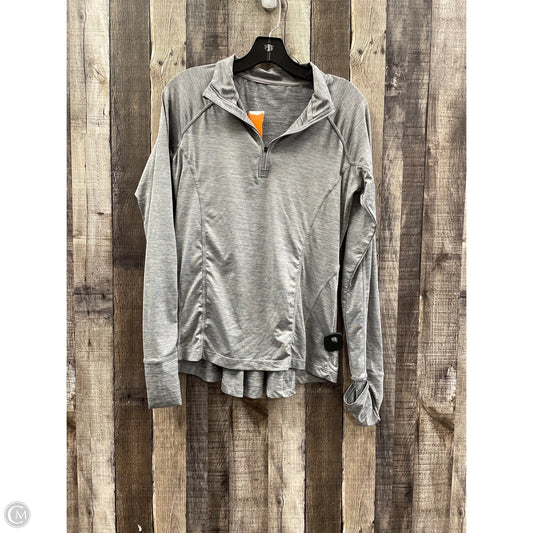 Athletic Top Long Sleeve Collar By Mondetta In Grey, Size: S