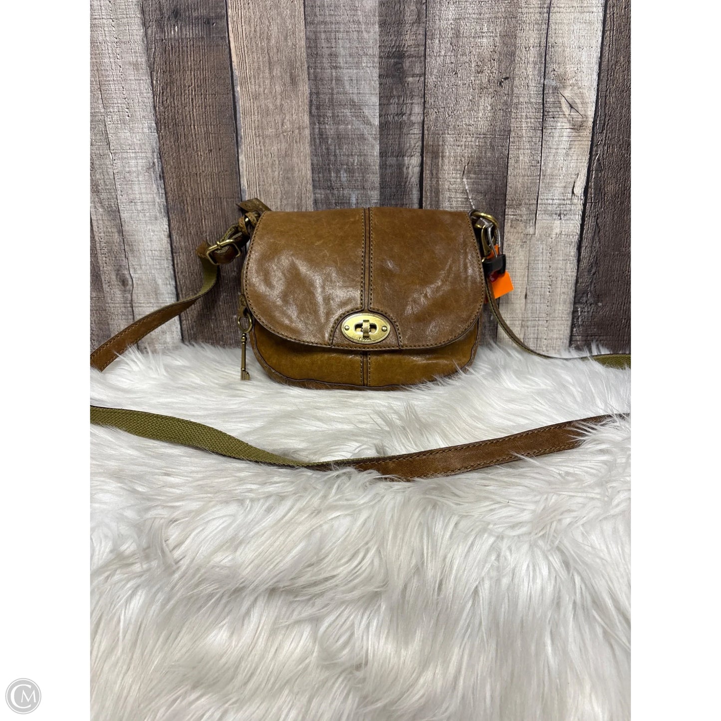 Crossbody Leather By Fossil, Size: Medium
