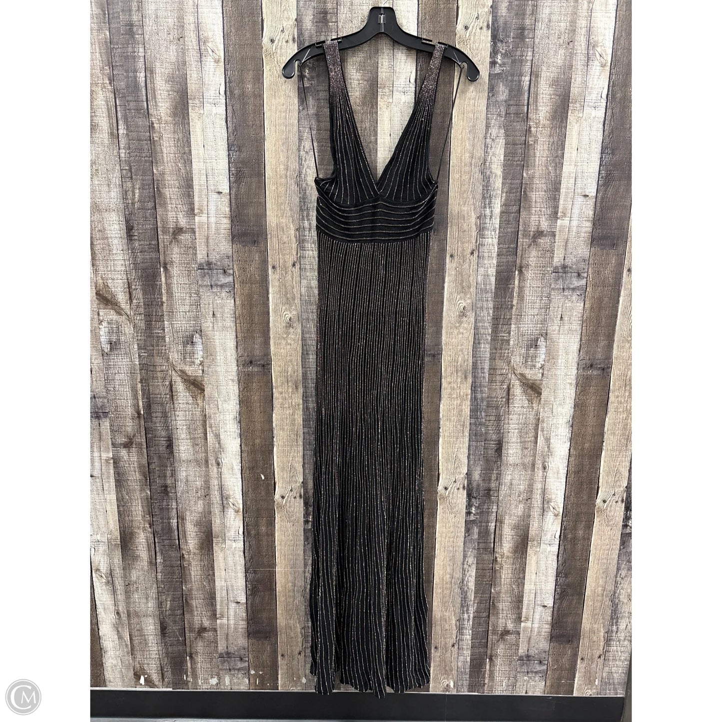 Dress Party Long By Mng In Black & Gold, Size: S