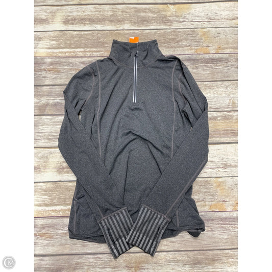 Athletic Top Long Sleeve Collar By Gapfit In Grey, Size: M