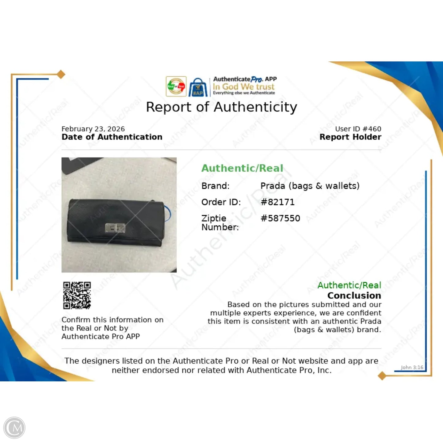 Wallet Luxury Designer By Prada, Size: Medium