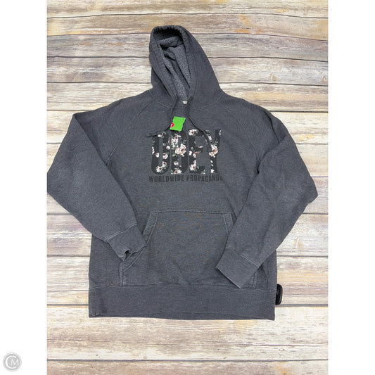 Sweatshirt Hoodie By Cme In Grey, Size: S