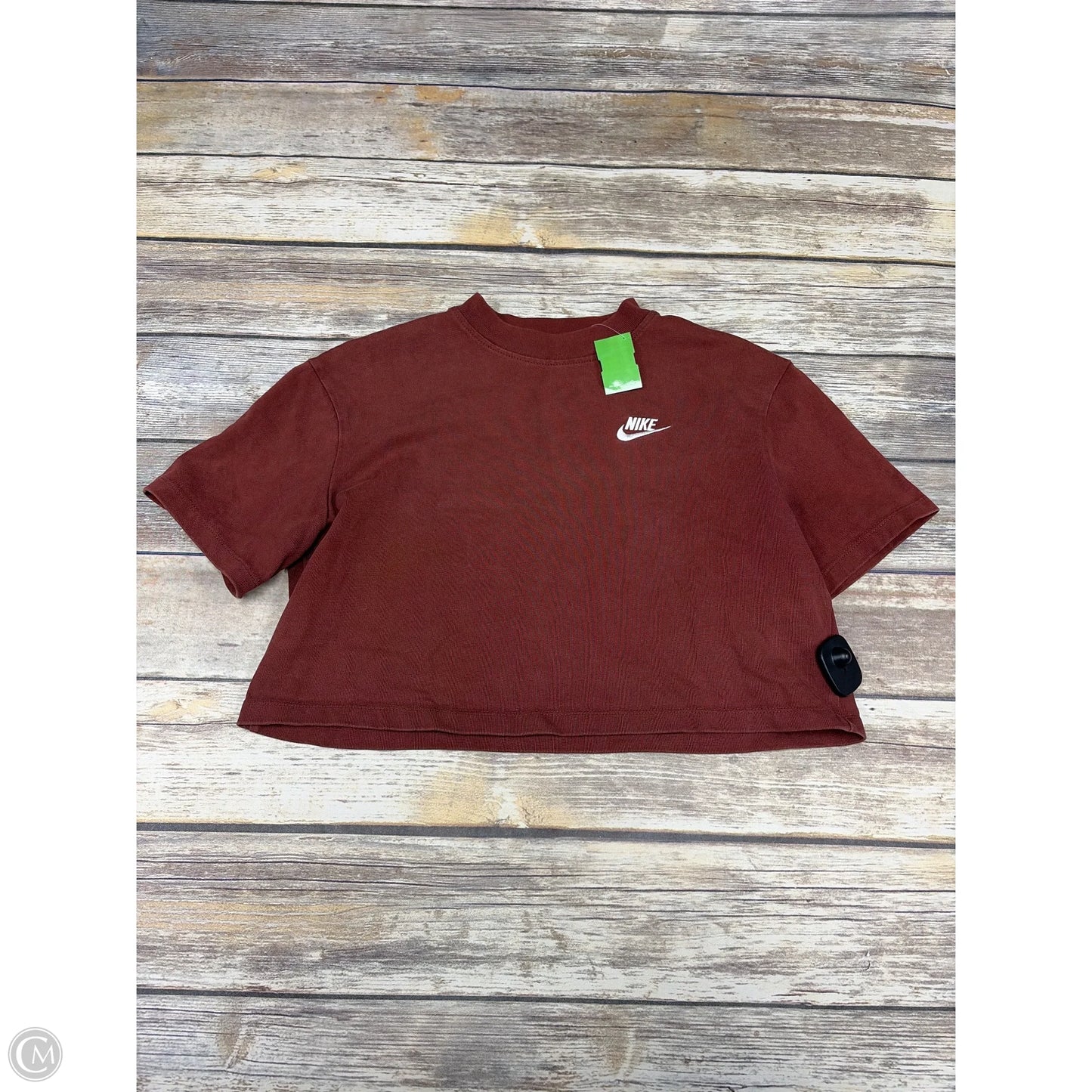 Athletic Top Short Sleeve By Nike In Brown, Size: S