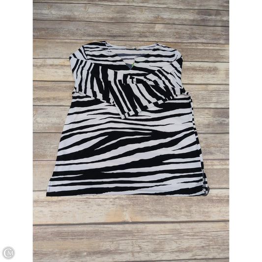 Top 3/4 Sleeve By Chicos In Black & White, Size: 2x