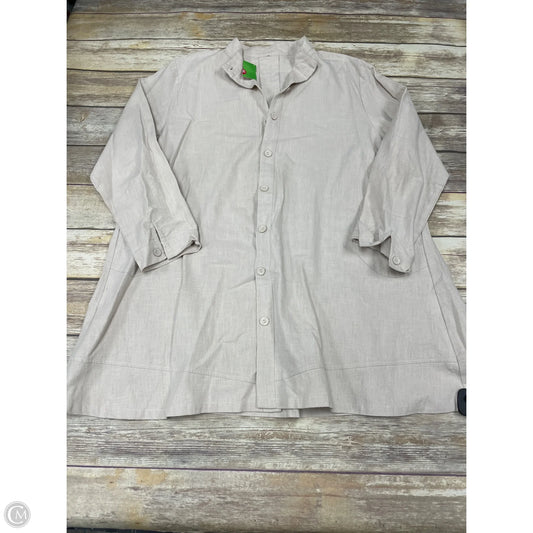 Tunic Long Sleeve By Cmf In Beige, Size: 2x