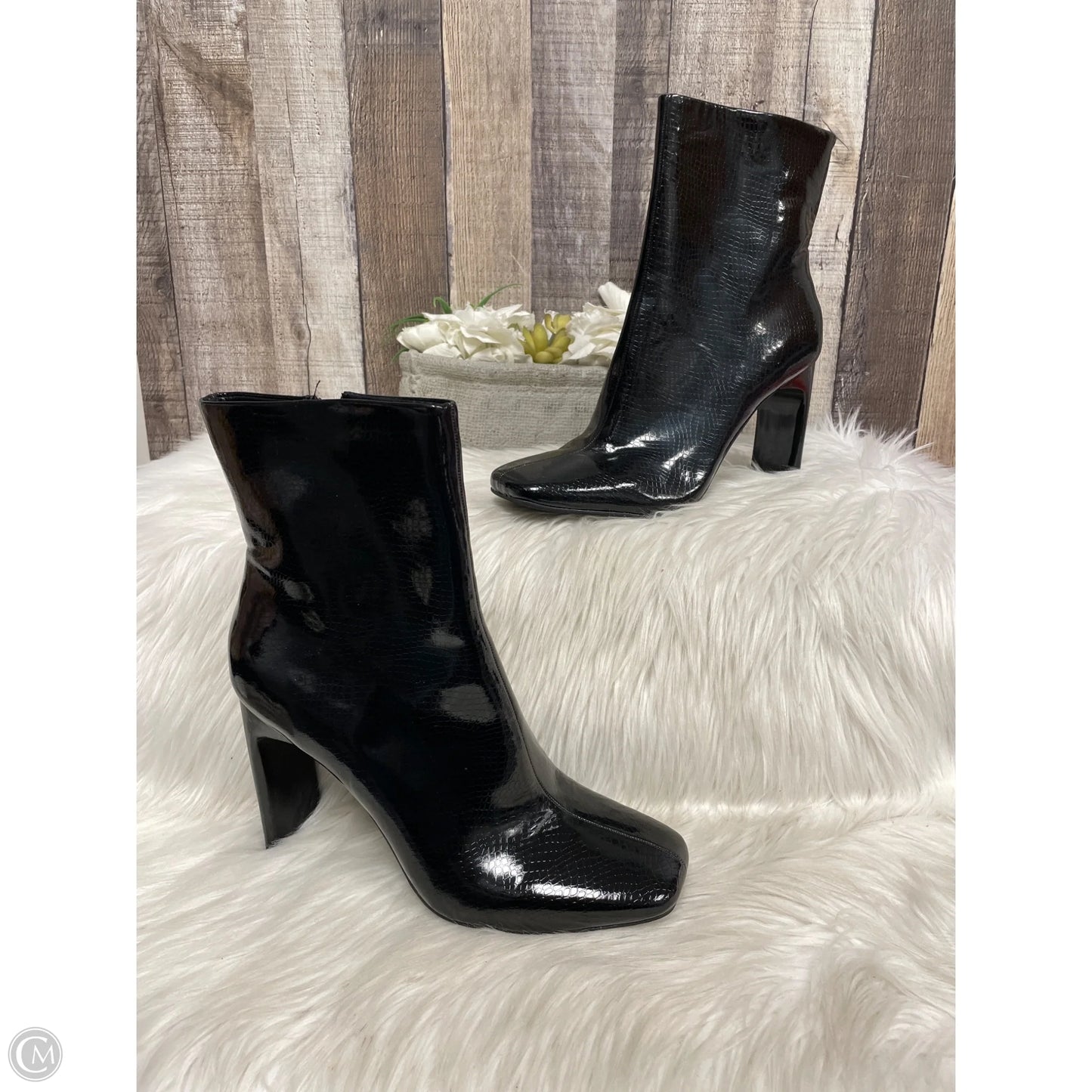 Boots Ankle Heels By Vaneli In Black, Size: 9.5