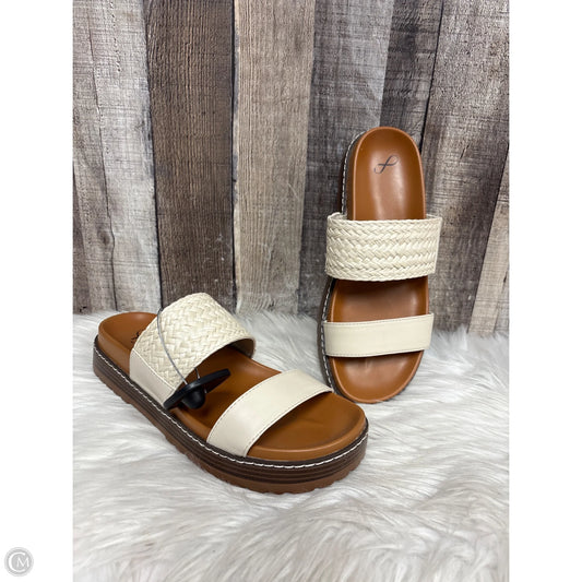 Sandals Heels Wedge By Cmf In Beige, Size: 8