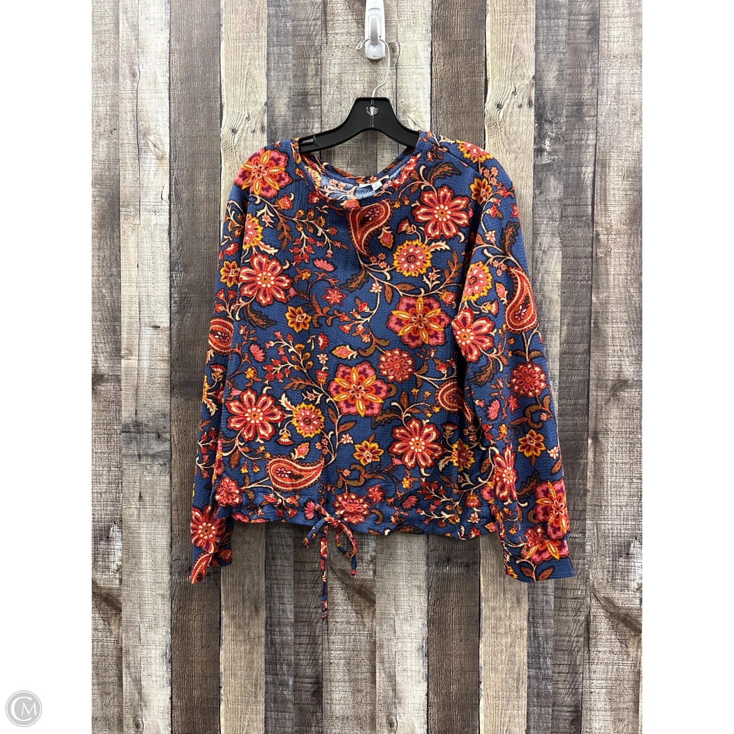 Top Long Sleeve By Cme In Blue, Size: M