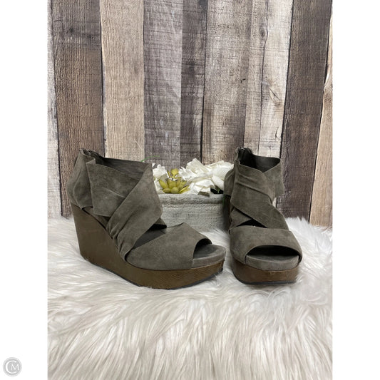 Sandals Heels Platform By Eileen Fisher In Green, Size: 7