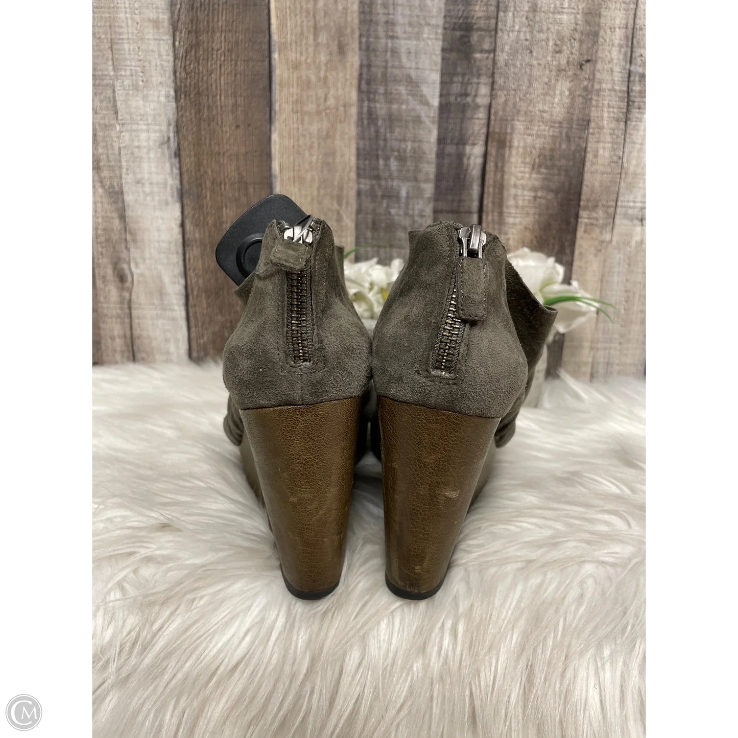 Sandals Heels Platform By Eileen Fisher In Green, Size: 7