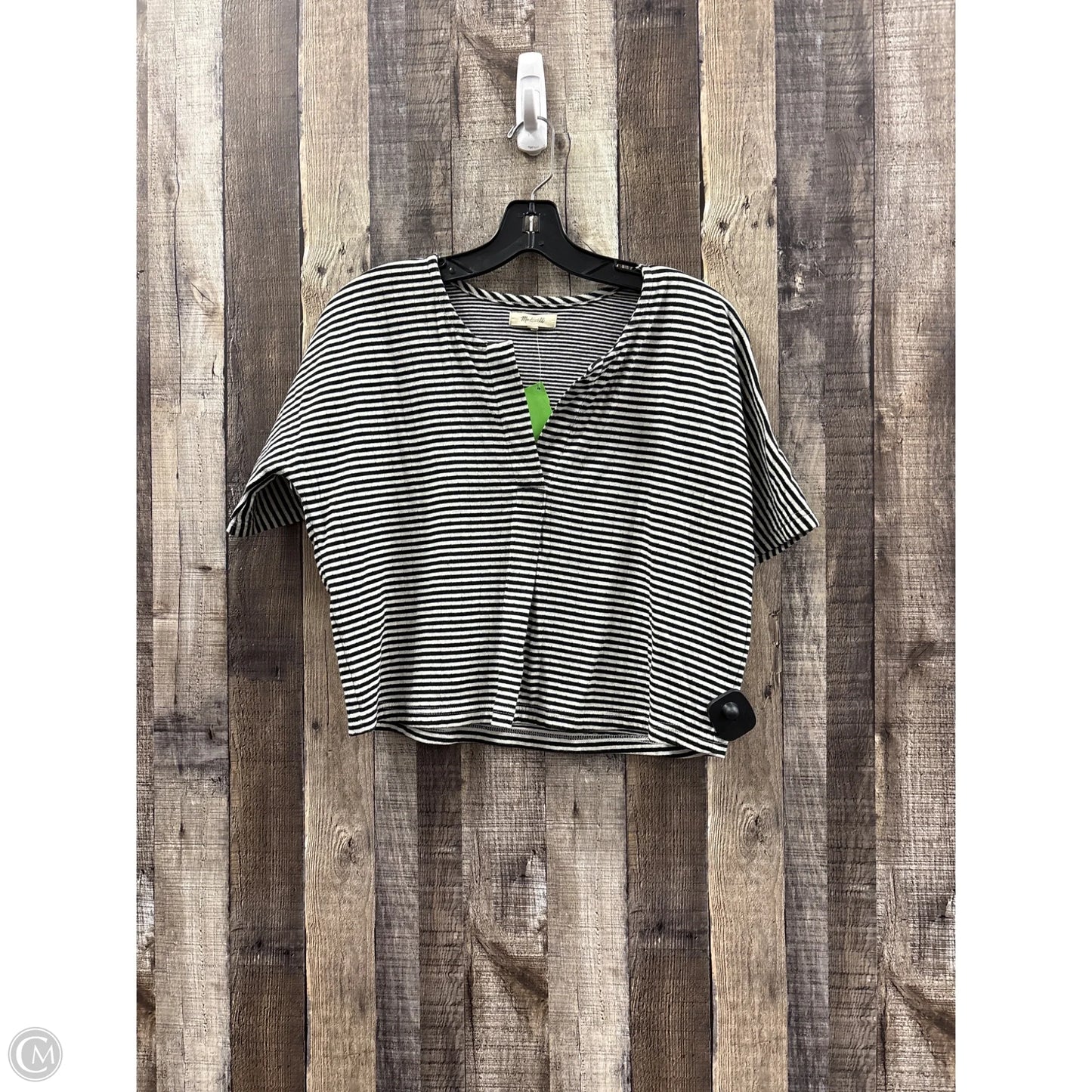 Top Short Sleeve By Madewell In Striped Pattern, Size: Xxs