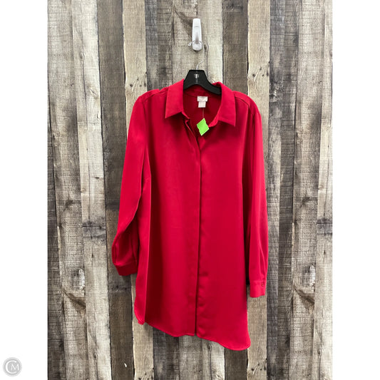 Dress Casual Midi By Chicos In Red, Size: L