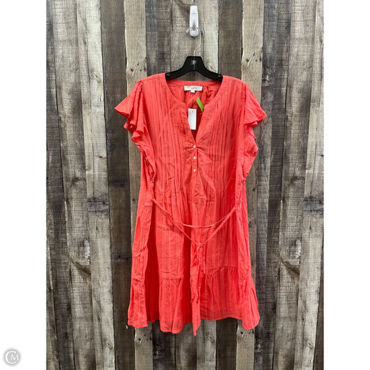 Dress Casual Midi By Loft In Orange, Size: Xl
