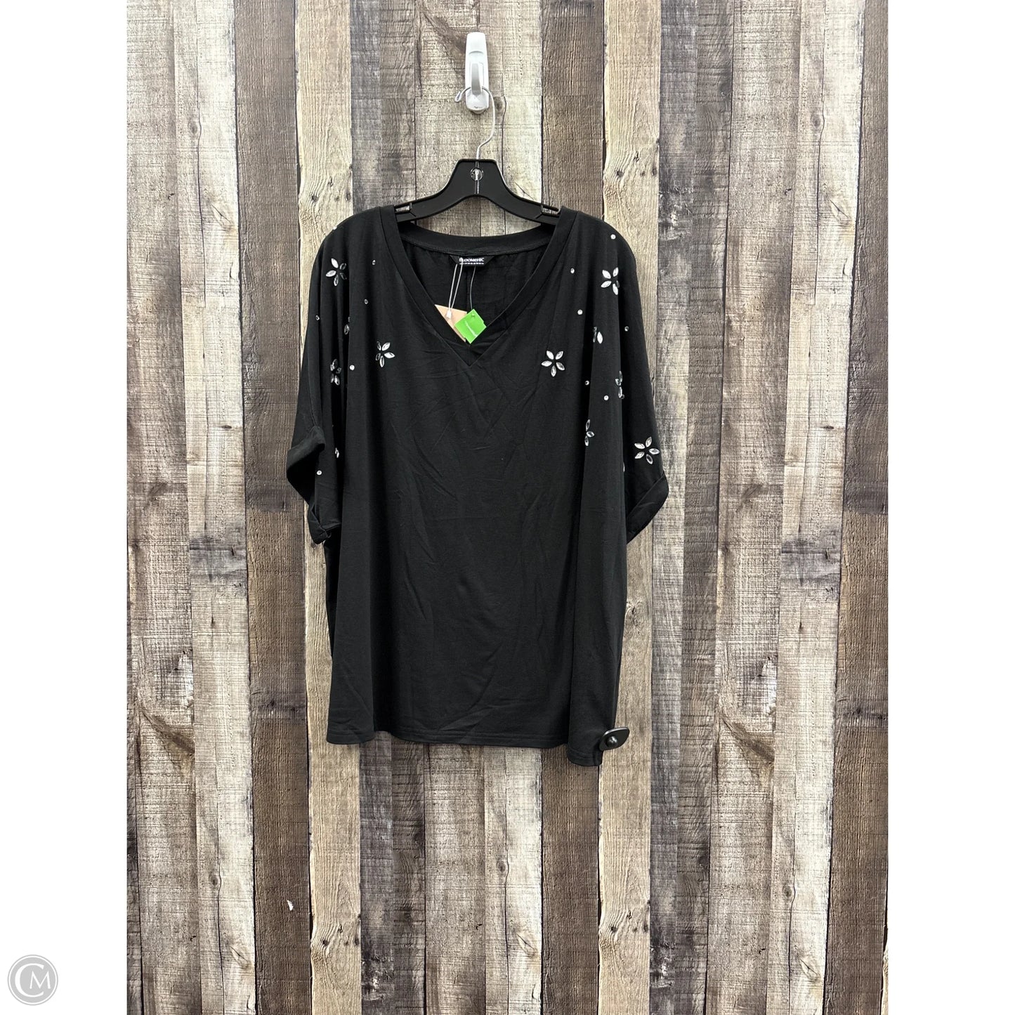 Top Short Sleeve By Bloomchic In Black, Size: 2x
