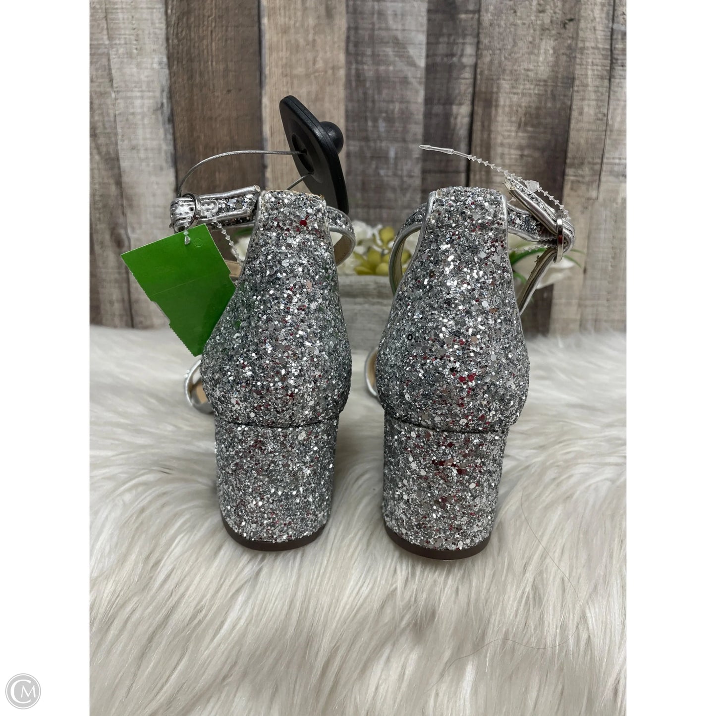 Sandals Heels Block By Unisa In Silver, Size: 8