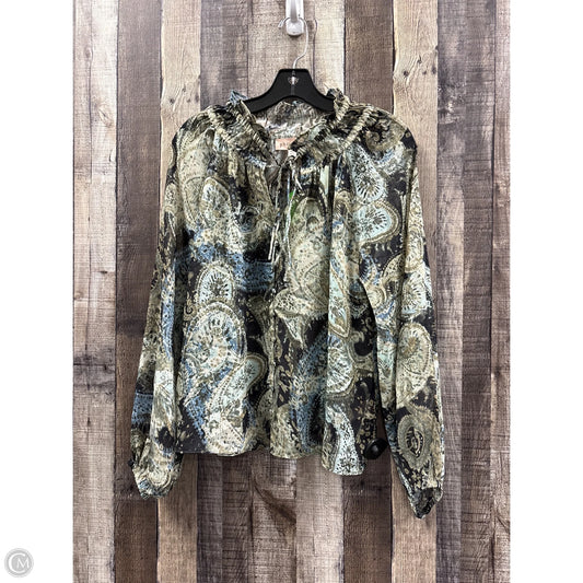Top Long Sleeve By Philosophy In Green, Size: M