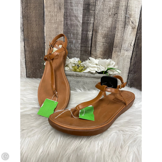 Sandals Heels Wedge By Fitflop In Tan, Size: 10