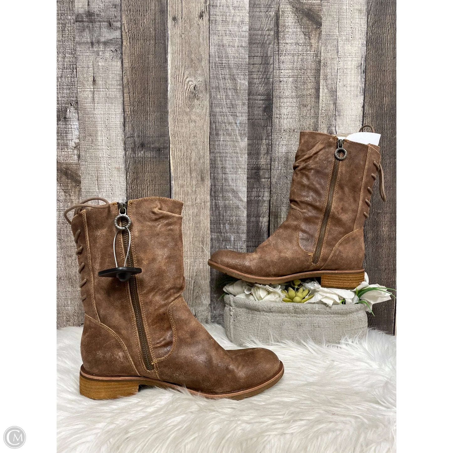 Boots Mid-calf Heels By Sofft In Brown, Size: 10