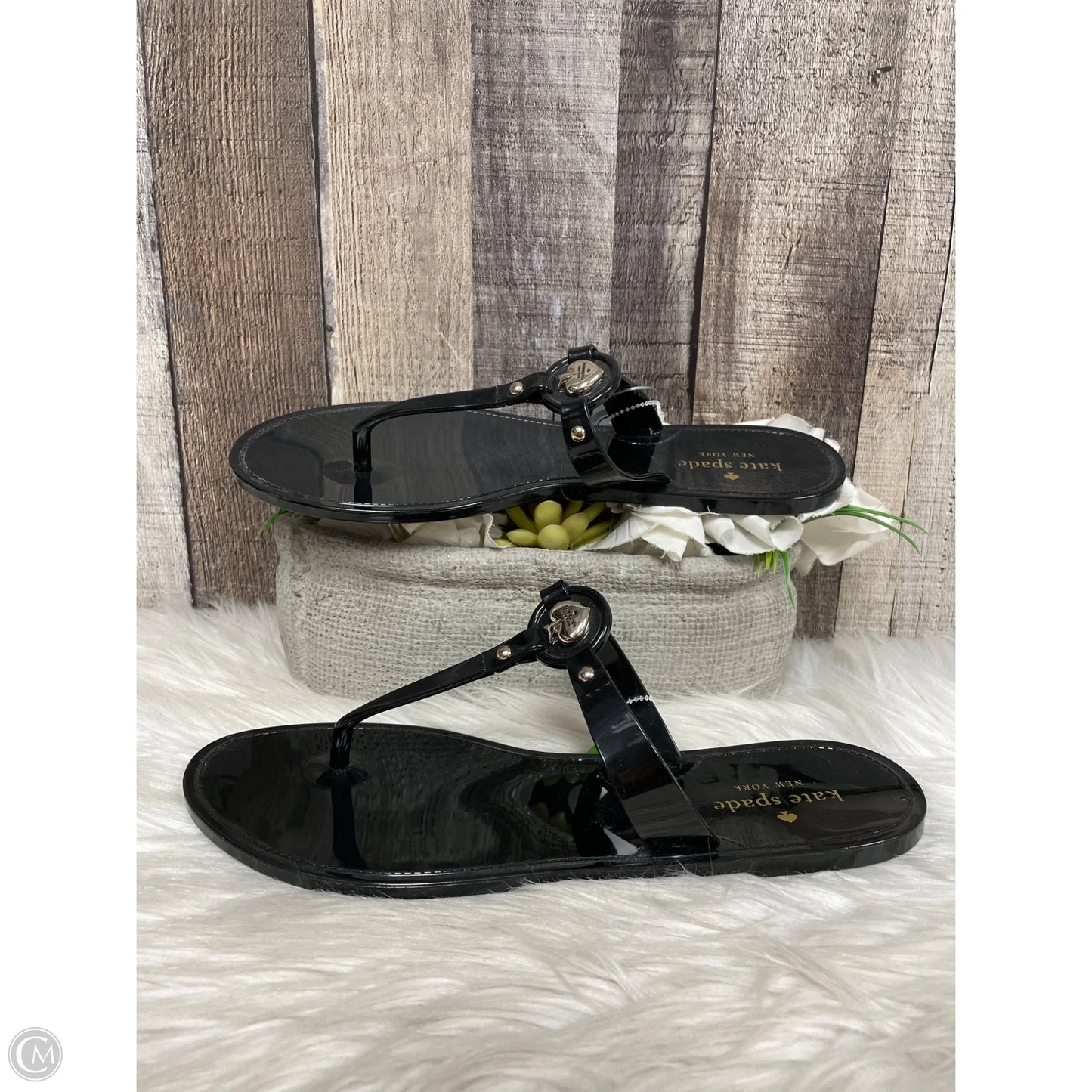 Sandals Designer By Kate Spade In Black, Size: 10