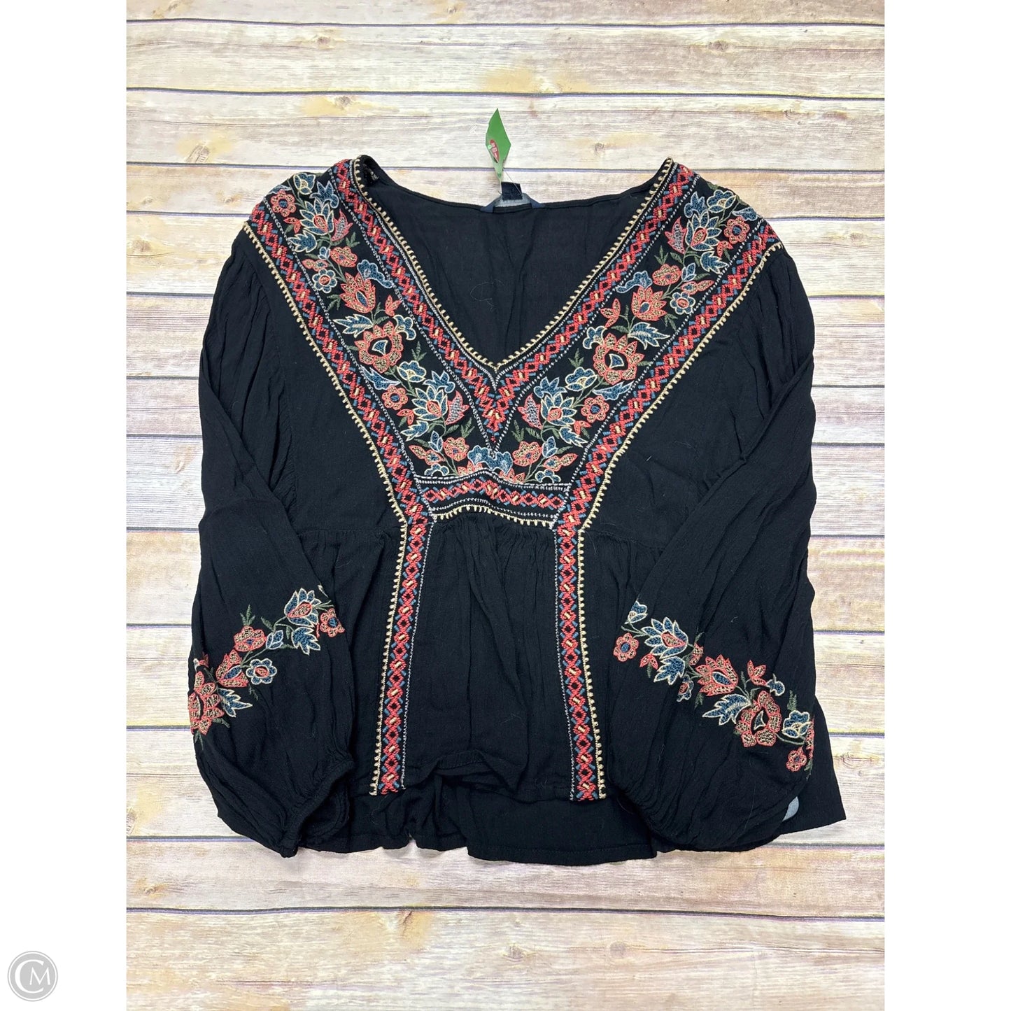 Top Long Sleeve By American Eagle In Black, Size: M