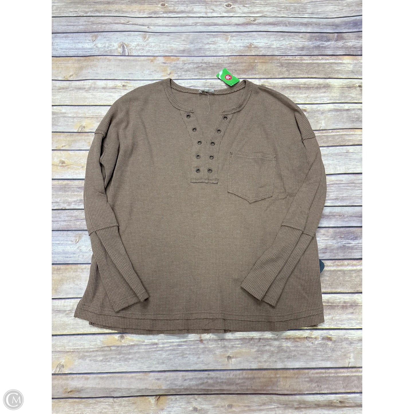 Top Long Sleeve By Entro In Brown, Size: M