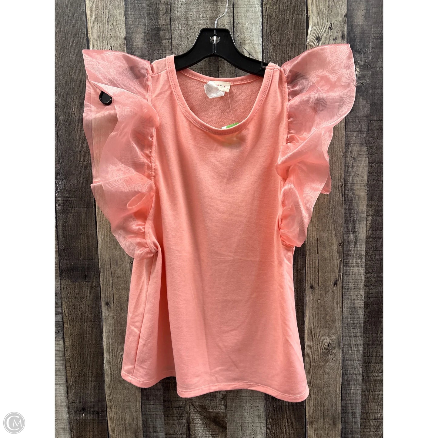 Top Short Sleeve By Bibi In Peach, Size: M