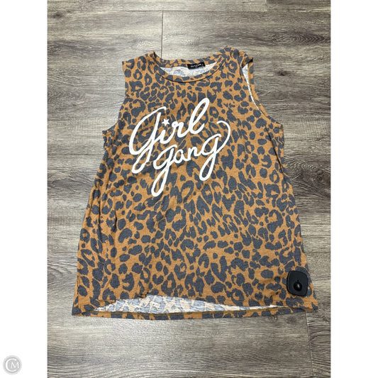 Top Sleeveless By Zutter In Animal Print, Size: L