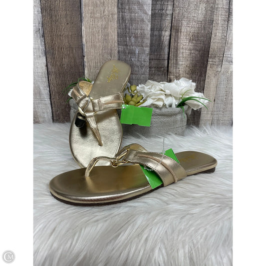 Sandals Designer By Lilly Pulitzer In Gold, Size: 7