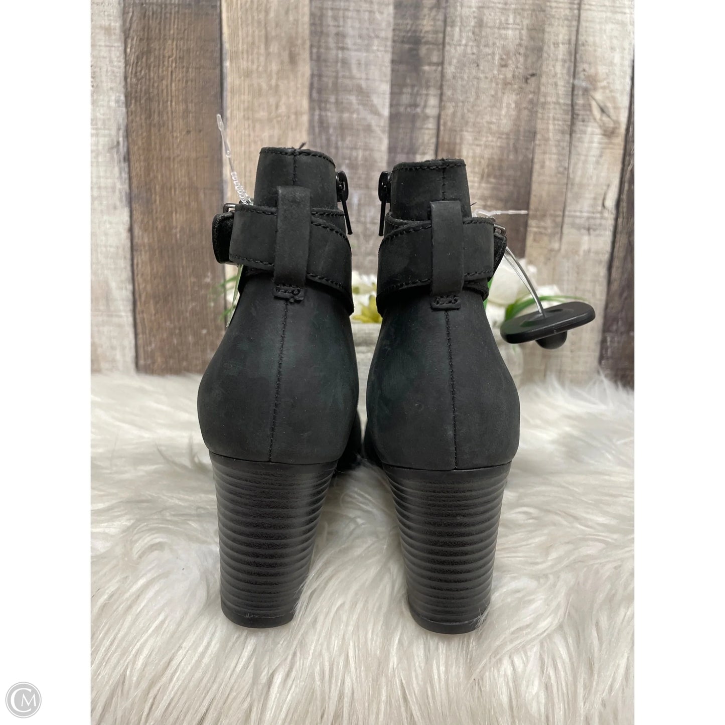 Boots Ankle Heels By Clarks In Black, Size: 7.5