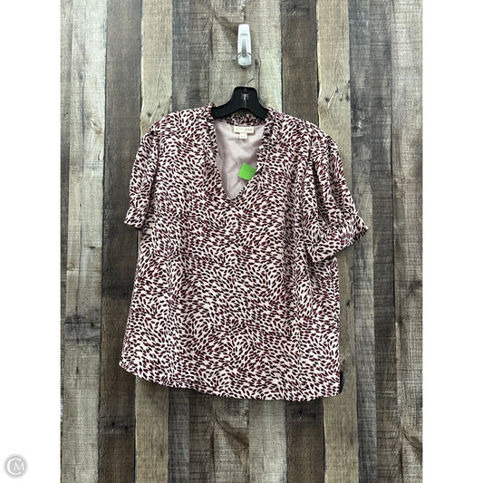 Top Short Sleeve By Maison Jules In Animal Print, Size: L