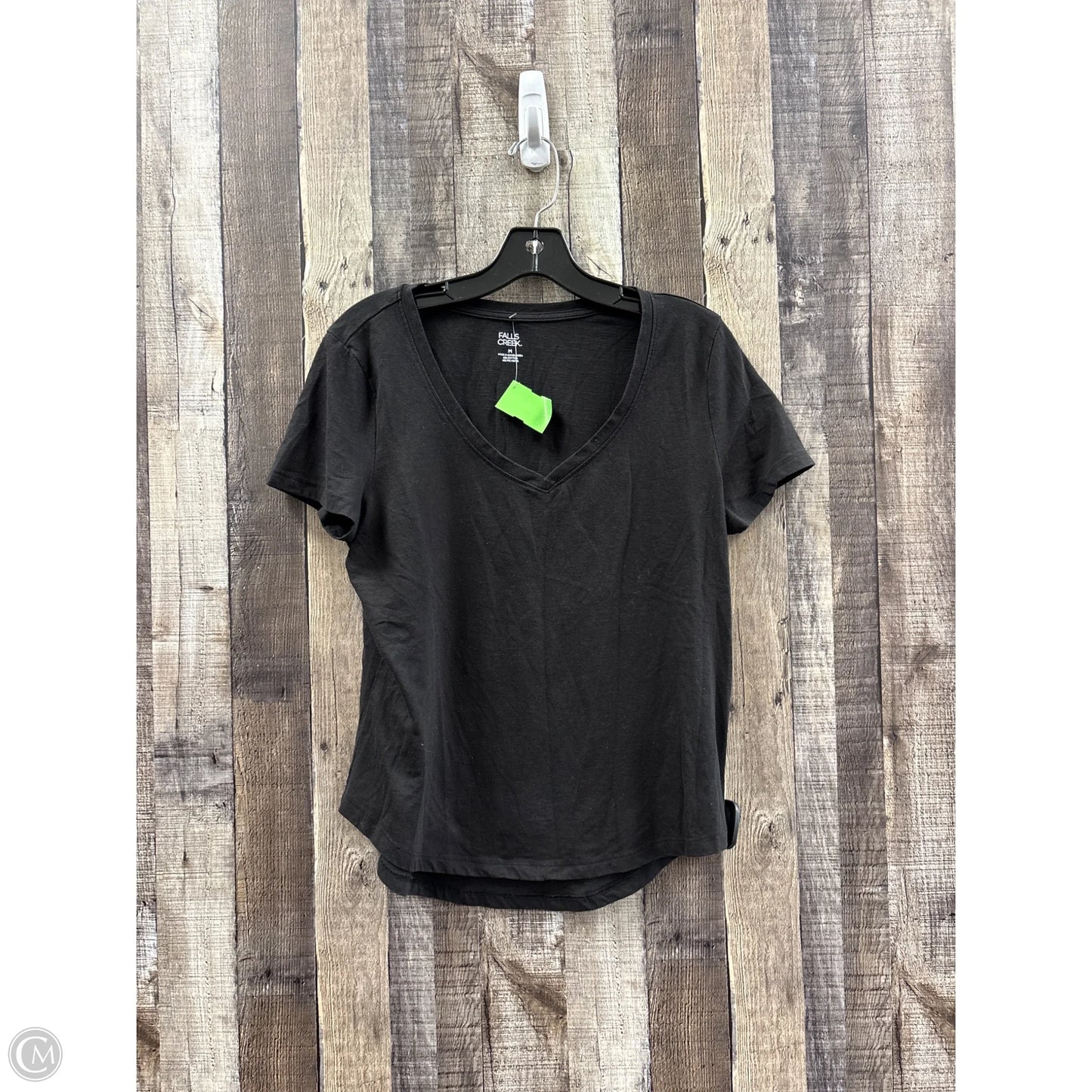 Top Short Sleeve Basic By Falls Creek In Black, Size: M
