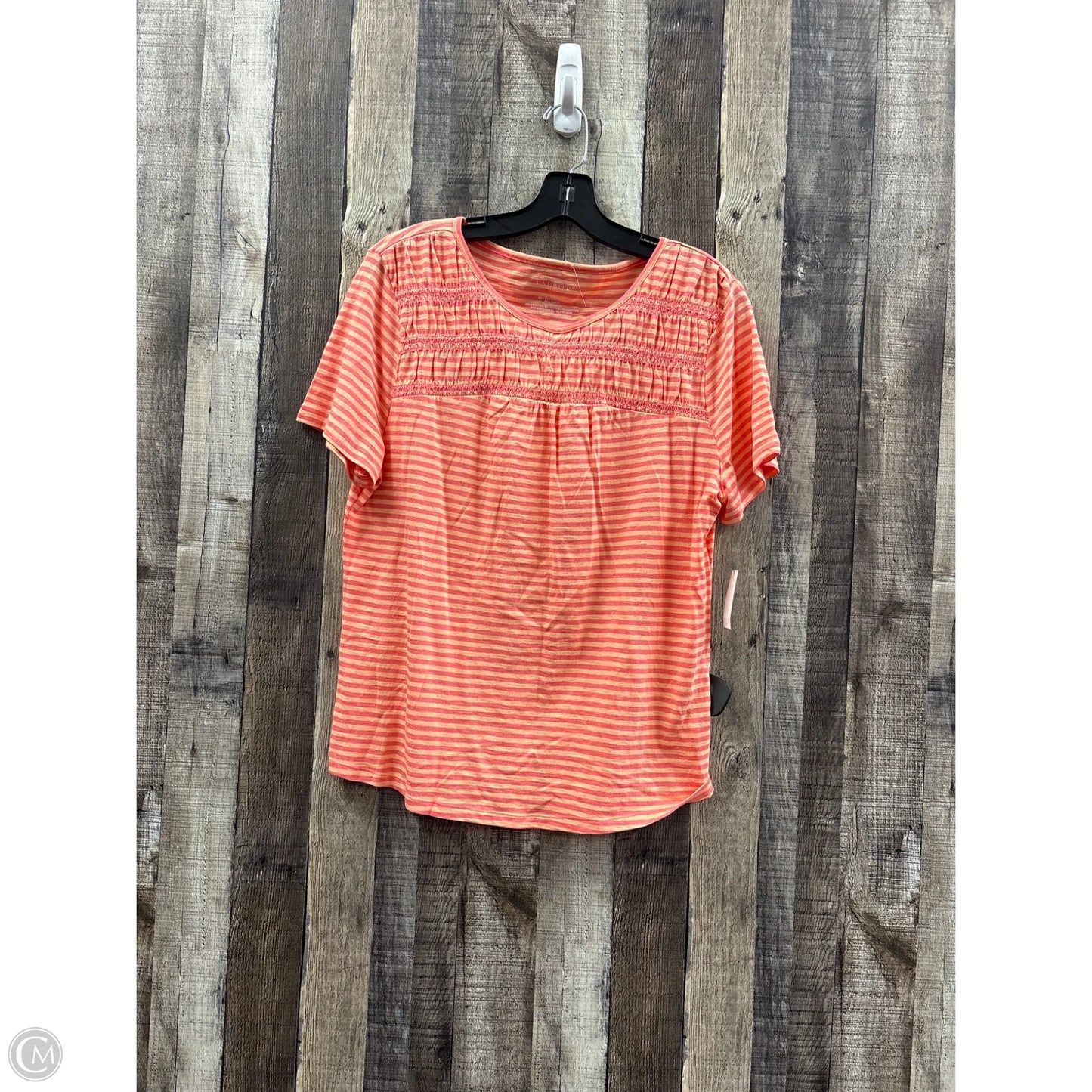 Top Short Sleeve By Talbots In Striped Pattern, Size: Lp