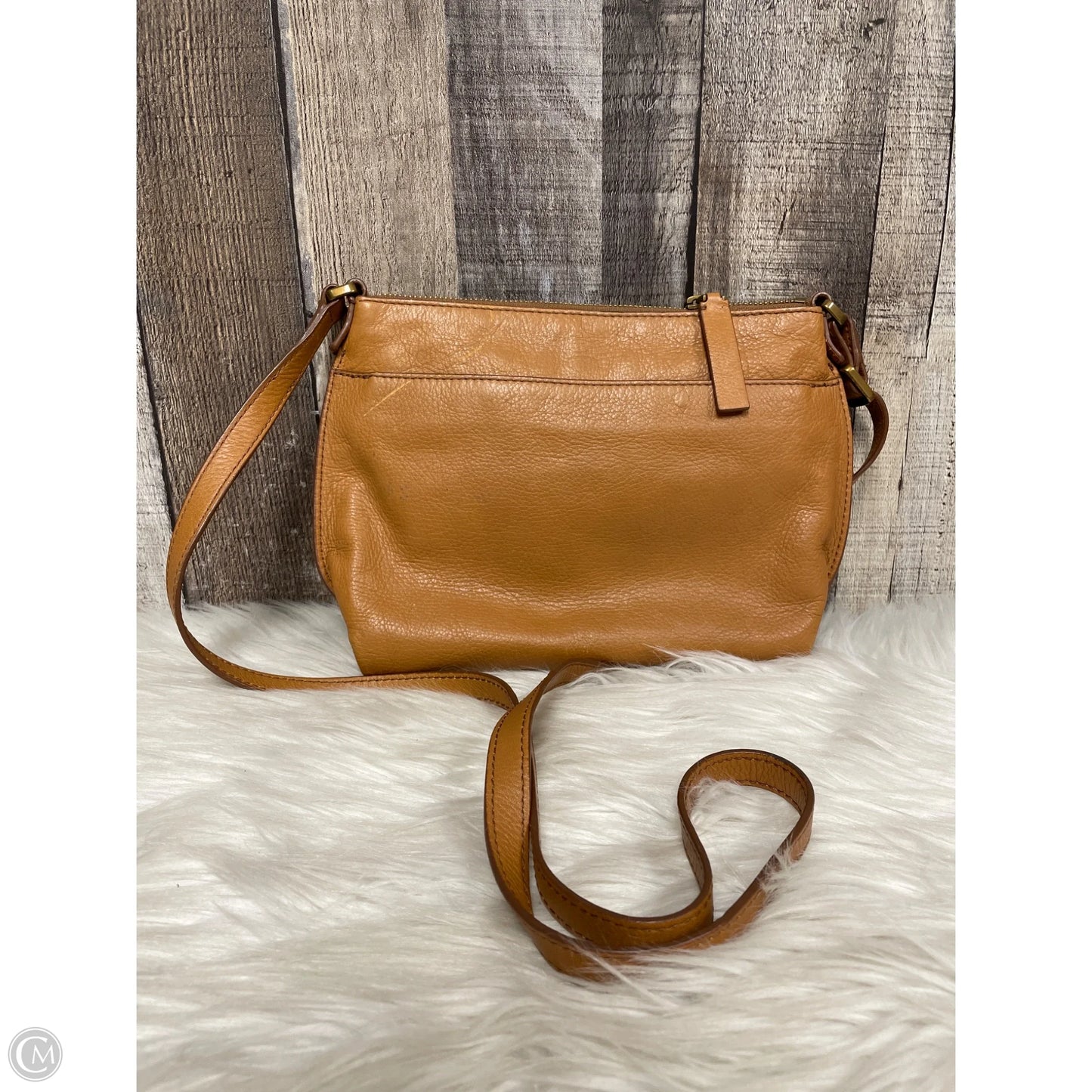 Crossbody Leather By Fossil, Size: Medium