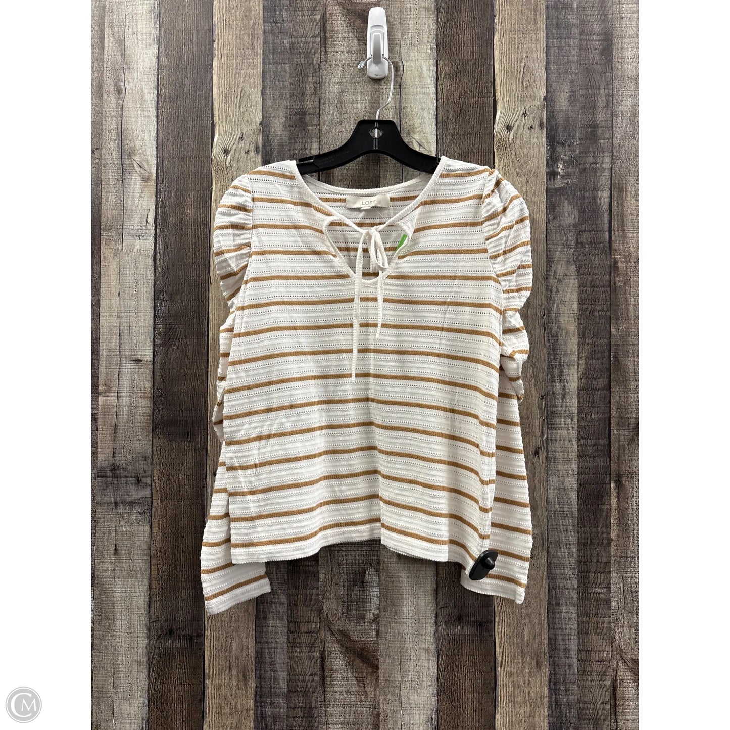 Top Long Sleeve By Loft In Striped Pattern, Size: Xs