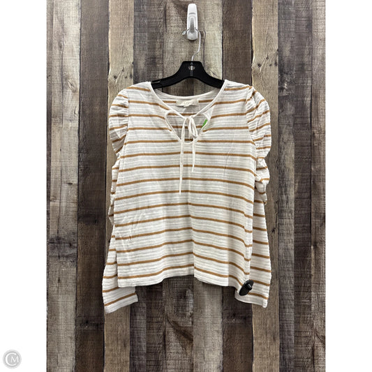 Top Long Sleeve By Loft In Striped Pattern, Size: Xs